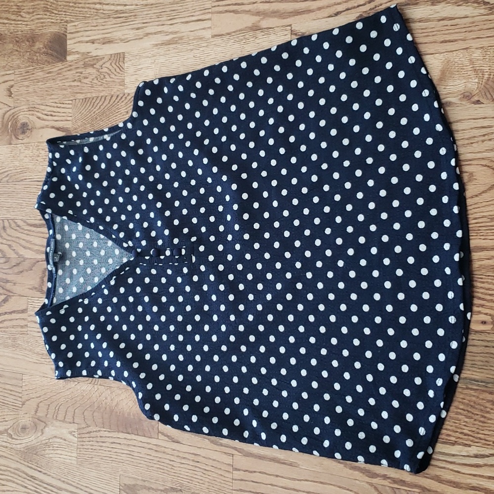 (S) Adrianna Papell Polka Dot Tank Top Business Casual Staple Accents Party